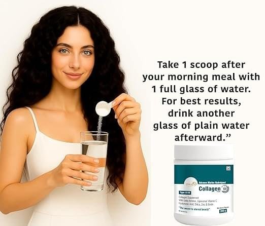 Advance Marine Hydrolyzed Collagen, Type I, II & III, With Extra Aminos, Liposomal Vitamin C, Hyaluronic Acid, Silica, Zinc & Biotin 200GM - Image 4